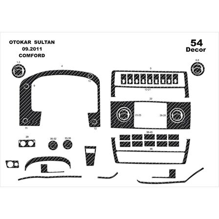 Meriç® Otokar Sultan Maxi Ön Torpido Kaplama 54 Parça 2012-2014