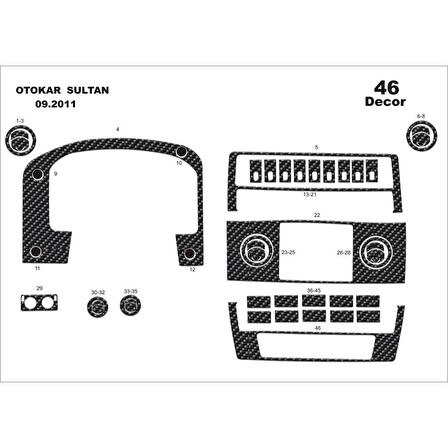 Meriç® Otokar Sultan Ön Torpido Kaplama 46 Parça 2012-2014