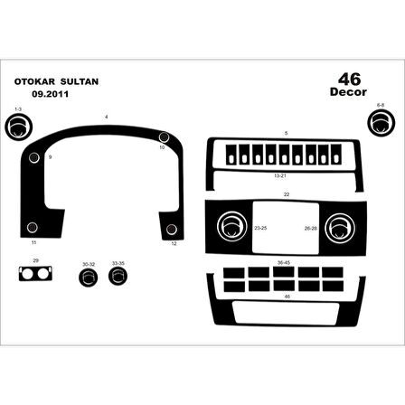 Meriç® Otokar Sultan Ön Torpido Kaplama 46 Parça 2012-2014