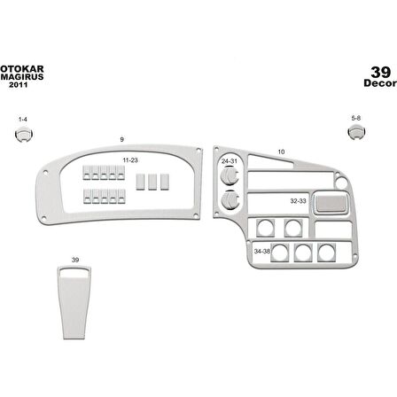 Meriç® Otokar Magirus Ön Torpido Kaplama 39 Parça 2011-›