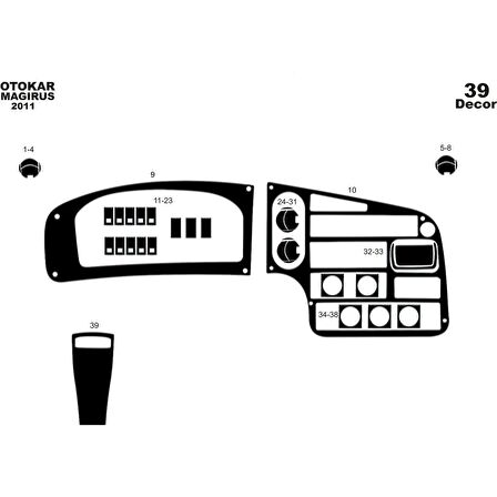 Meriç® Otokar Magirus Ön Torpido Kaplama 39 Parça 2011-›