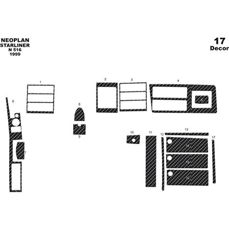 Meriç® Neoplan Star Line Th 516 Ön Torpido Kaplama 17 Parça 1998-›
