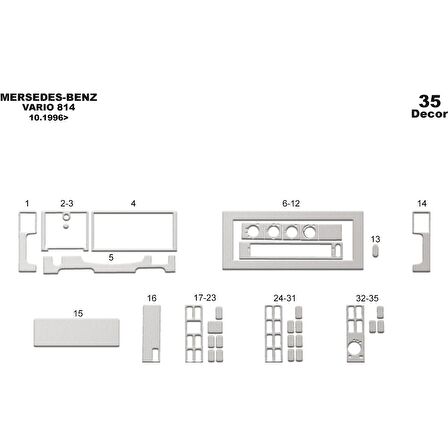 Meriç® Mercedes Vario 814 Ön Torpido Kaplama 35 Parça 1996-›