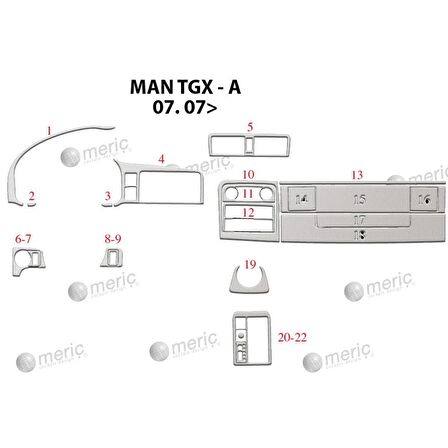 Meriç® Man Tgx-Tgs Ön Torpido Kaplama 22 Parça 2007-›