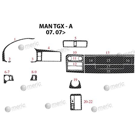 Meriç® Man Tgx-Tgs Ön Torpido Kaplama 22 Parça 2007-›