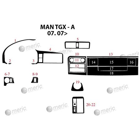 Meriç® Man Tgx-Tgs Ön Torpido Kaplama 22 Parça 2007-›