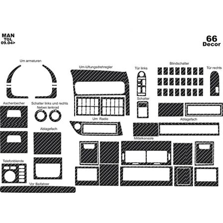 Meriç® Man Tgl Ön Torpido Kaplama 66 Parça 2004-›