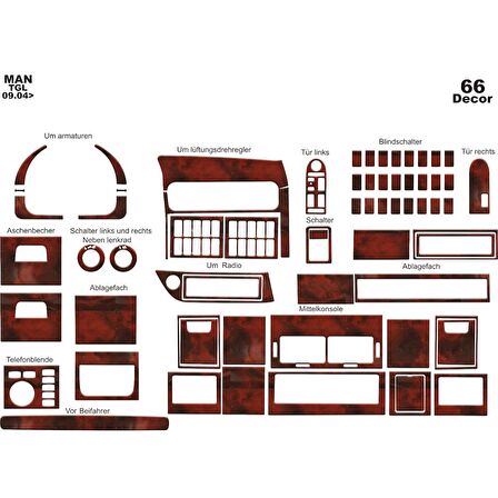 Meriç® Man Tgl Ön Torpido Kaplama 66 Parça 2004-›