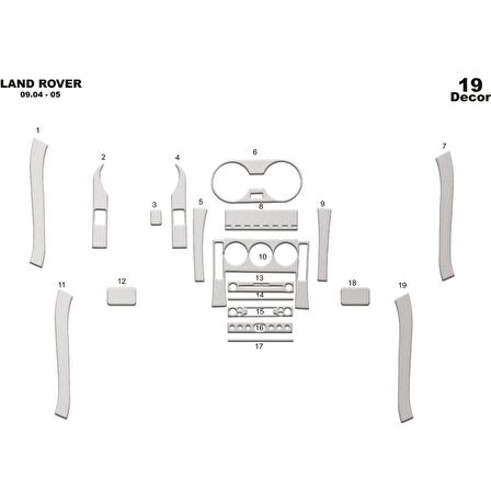 Meriç® Land Rover Freelander Ön Torpido Kaplama 19 Parça 2004-2006