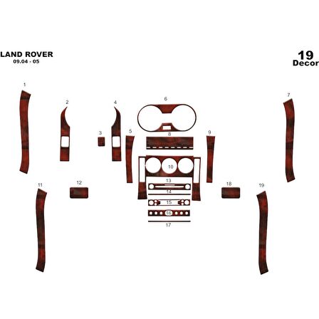 Meriç® Land Rover Freelander Ön Torpido Kaplama 19 Parça 2004-2006