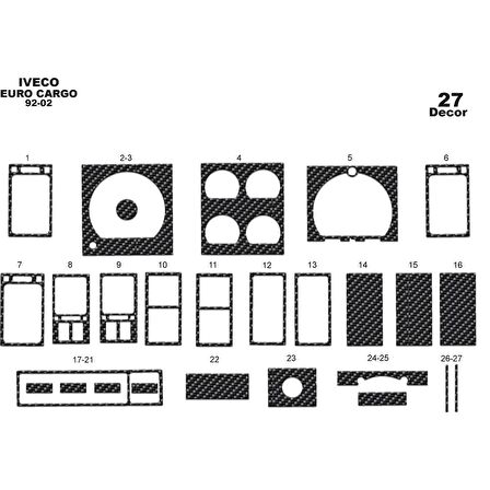 Meriç® Iveco Euro Cargo Ön Torpido Kaplama 27 Parça 1992-2002
