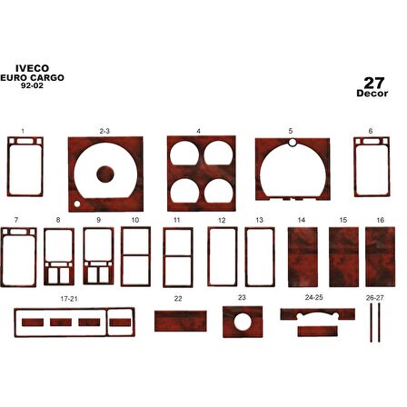 Meriç® Iveco Euro Cargo Ön Torpido Kaplama 27 Parça 1992-2002