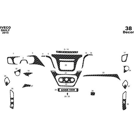 Meriç® Iveco Daily Ön Torpido Kaplama 38 Parça 2014-2019
