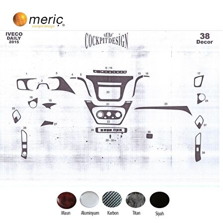 Meriç® Iveco Daily Ön Torpido Kaplama 38 Parça 2014-2019