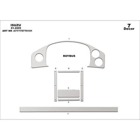 Meriç® Isuzu Roybus C Ön Torpido Kaplama 7 Parça 2007-›