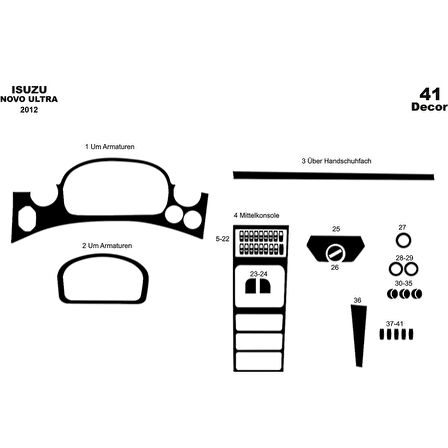 Meriç® Isuzu Novo Lüx Ön Torpido Kaplama 41 Parça 2012-›