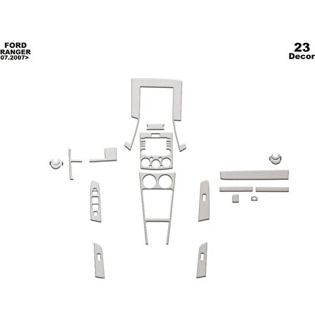 Meriç® Ford Ranger Ön Torpido Kaplama 23 Parça 2006-2010