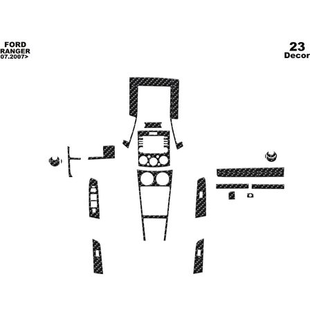 Meriç® Ford Ranger Ön Torpido Kaplama 23 Parça 2006-2010