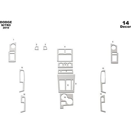 Meriç® Dodge Nitro Ön Torpido Kaplama 14 Parça 2010-›