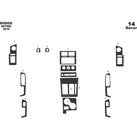 Meriç® Dodge Nitro Ön Torpido Kaplama 14 Parça 2010-›