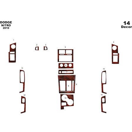 Meriç® Dodge Nitro Ön Torpido Kaplama 14 Parça 2010-›