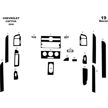 Meriç® Chevrolet Captiva Ön Torpido Kaplama 19 Parça 2007-2012