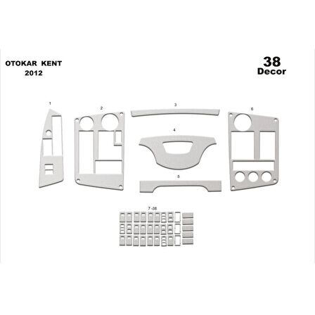 Meriç® Otokar Kent Ön Torpido Kaplama 38 Parça 2012-›