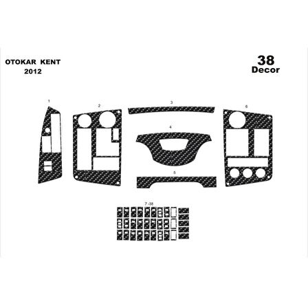 Meriç® Otokar Kent Ön Torpido Kaplama 38 Parça 2012-›