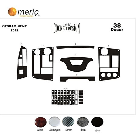 Meriç® Otokar Kent Ön Torpido Kaplama 38 Parça 2012-›