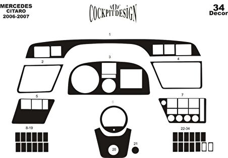 Meriç® Mercedes Citaro Ön Torpido Kaplama 34 Parça 2006-2007