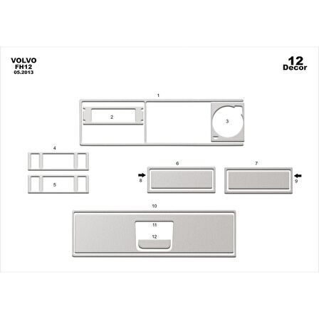 Meriç® Volvo Fh Ekstra Üst Kısım Kaplama 12 Parça 2017-›