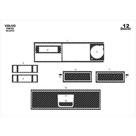 Meriç® Volvo Fh Ekstra Üst Kısım Kaplama 12 Parça 2017-›
