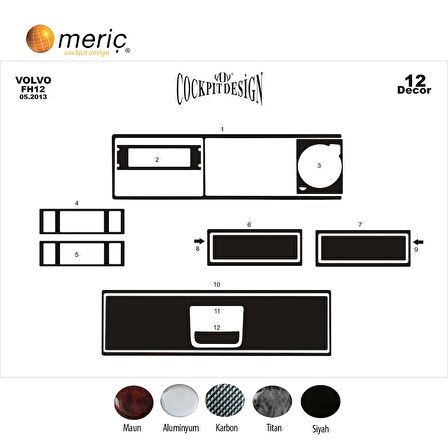 Meriç® Volvo Fh Ekstra Üst Kısım Kaplama 12 Parça 2017-›