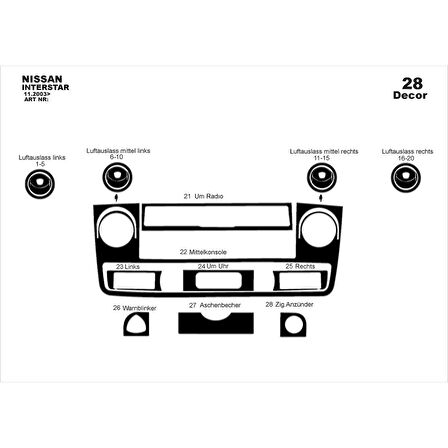 Meriç® Nissan Interstar Ön Torpido Kaplama 28 Parça 2003-2009