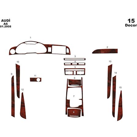 Meriç® Audi A6 Ön Torpido Kaplama 15 Parça 2008-›