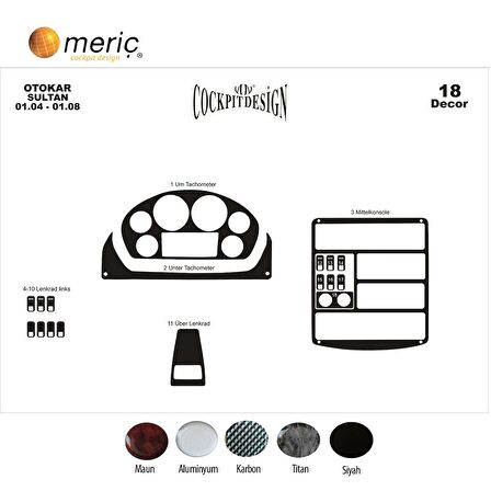 Meriç® Otokar Sultan Ön Torpido Kaplama 18 Parça 2004-2010