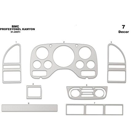Meriç® Bmc Profesyonel Ön Torpido Kaplama 7 Parça 2007-›