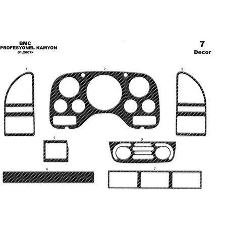 Meriç® Bmc Profesyonel Ön Torpido Kaplama 7 Parça 2007-›