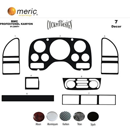 Meriç® Bmc Profesyonel Ön Torpido Kaplama 7 Parça 2007-›