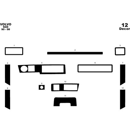 Meriç® Volvo 940 Ön Torpido Kaplama 12 Parça 1990-1998