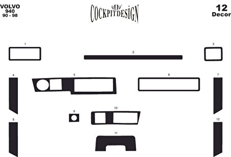 Meriç® Volvo 940 Ön Torpido Kaplama 12 Parça 1990-1998