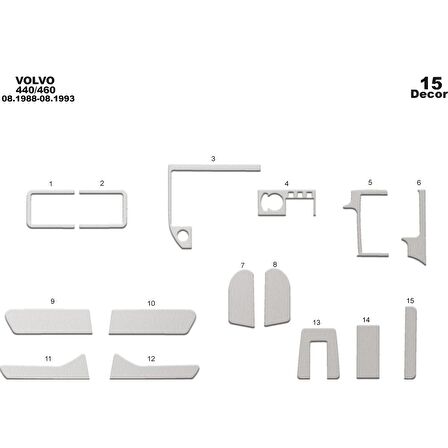 Meriç® Volvo 440 / 460 Ön Torpido Kaplama 15 Parça 1988-1993