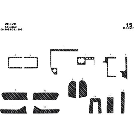 Meriç® Volvo 440 / 460 Ön Torpido Kaplama 15 Parça 1988-1993