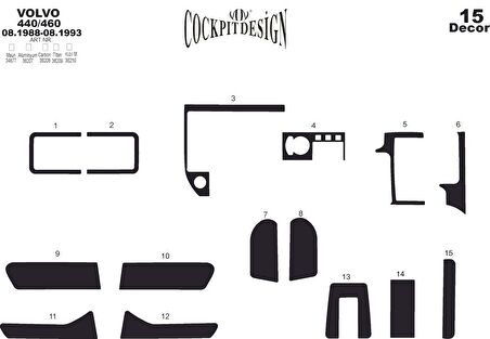 Meriç® Volvo 440 / 460 Ön Torpido Kaplama 15 Parça 1988-1993