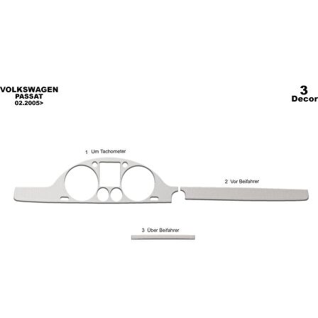 Meriç® Volkswagen Passat Ön Torpido Kaplama 3 Parça 2005-2010