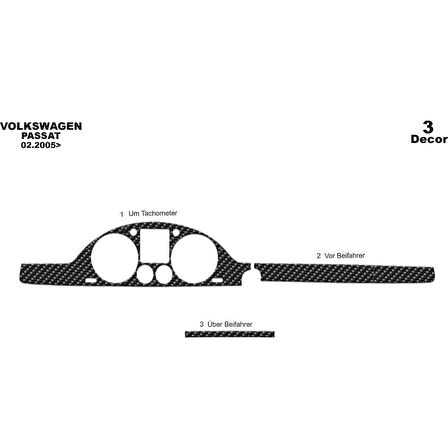 Meriç® Volkswagen Passat Ön Torpido Kaplama 3 Parça 2005-2010