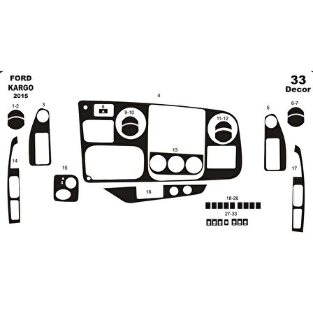 Meriç® Ford Cargo Ön Torpido Kaplama 33 Parça 2015-2019