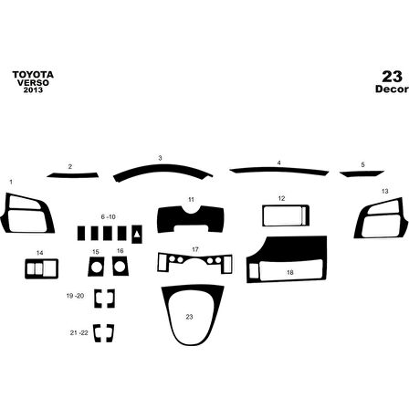 Meriç® Toyota Verso Ön Torpido Kaplama 23 Parça 2013-›