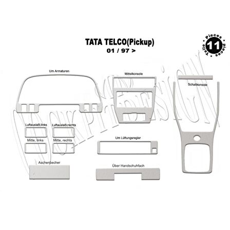 Meriç® Tata Telco Ön Torpido Kaplama 11 Parça 1997-2006