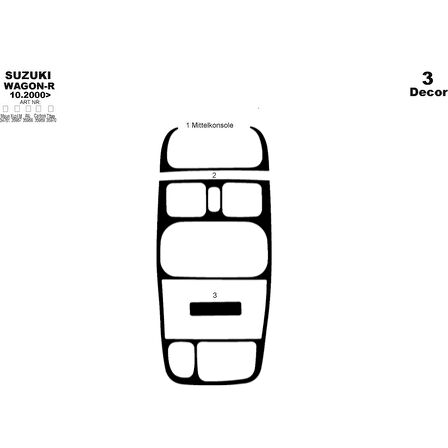 Meriç® Suzuki Wagon-R Ön Torpido Kaplama 3 Parça 2000-2002